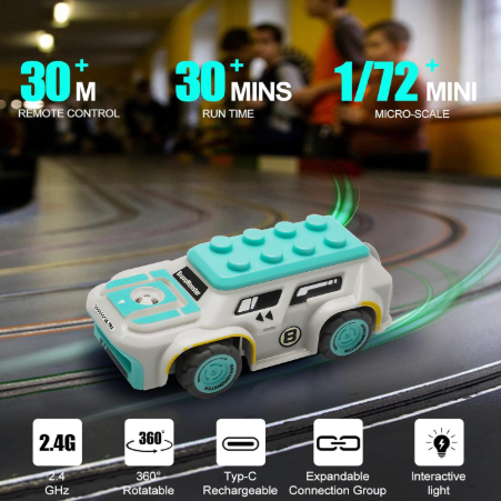 Micro RC Car 1:72 Full Proportional Mini Remote Control Racing Car Red
