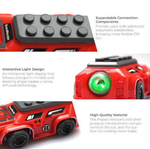 Micro RC Car 1:72 Full Proportional Mini Remote Control Racing Car Red