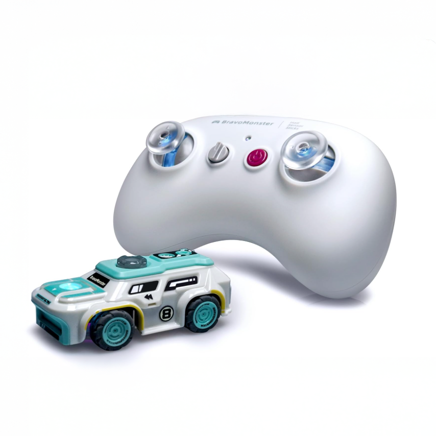 Micro RC Car 1:72 Full Proportional Mini Remote Control Racing Car White